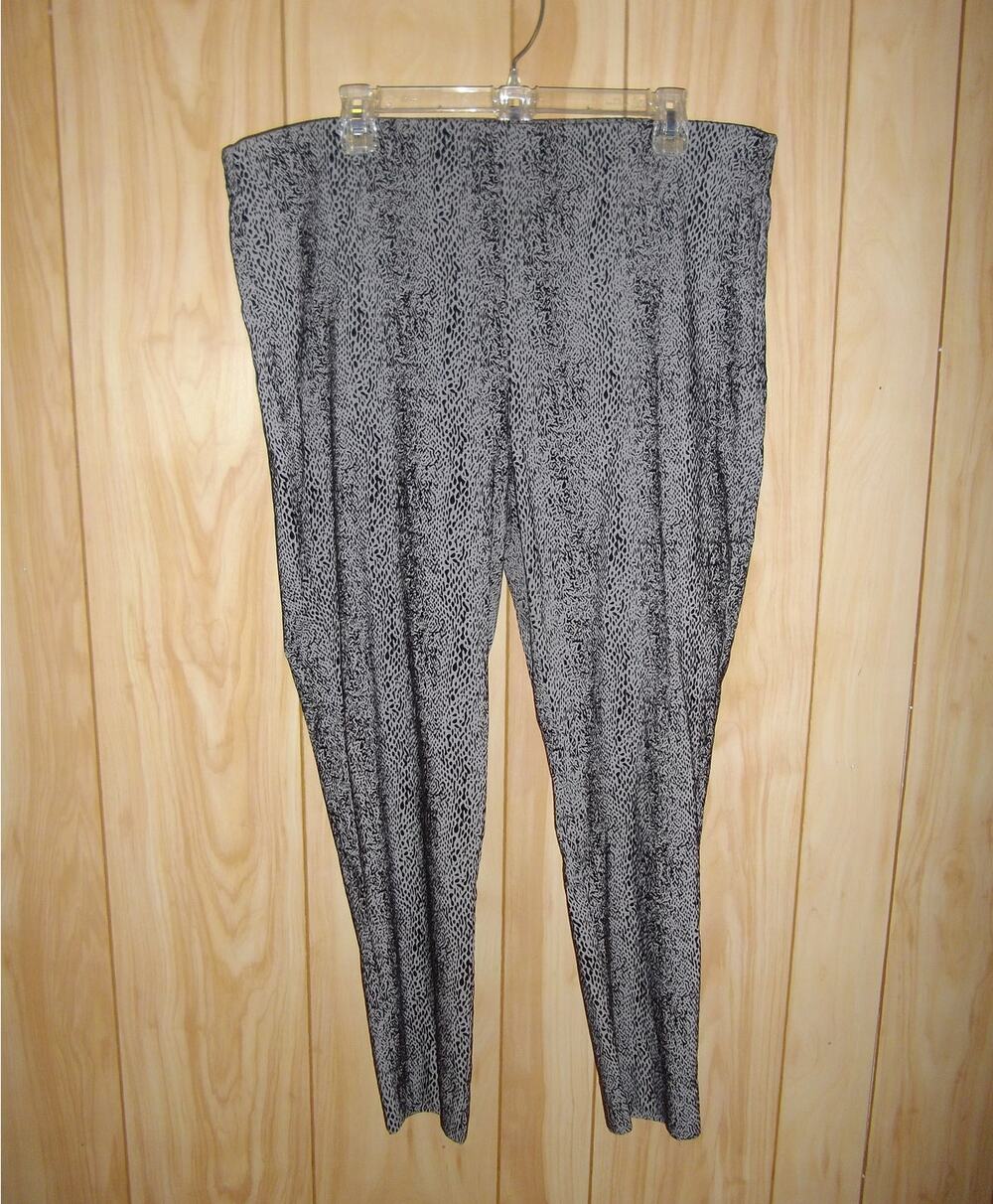 Alfani Tummy Control Black White Textured Ankle Pants Skinny Workwear Chic XXL